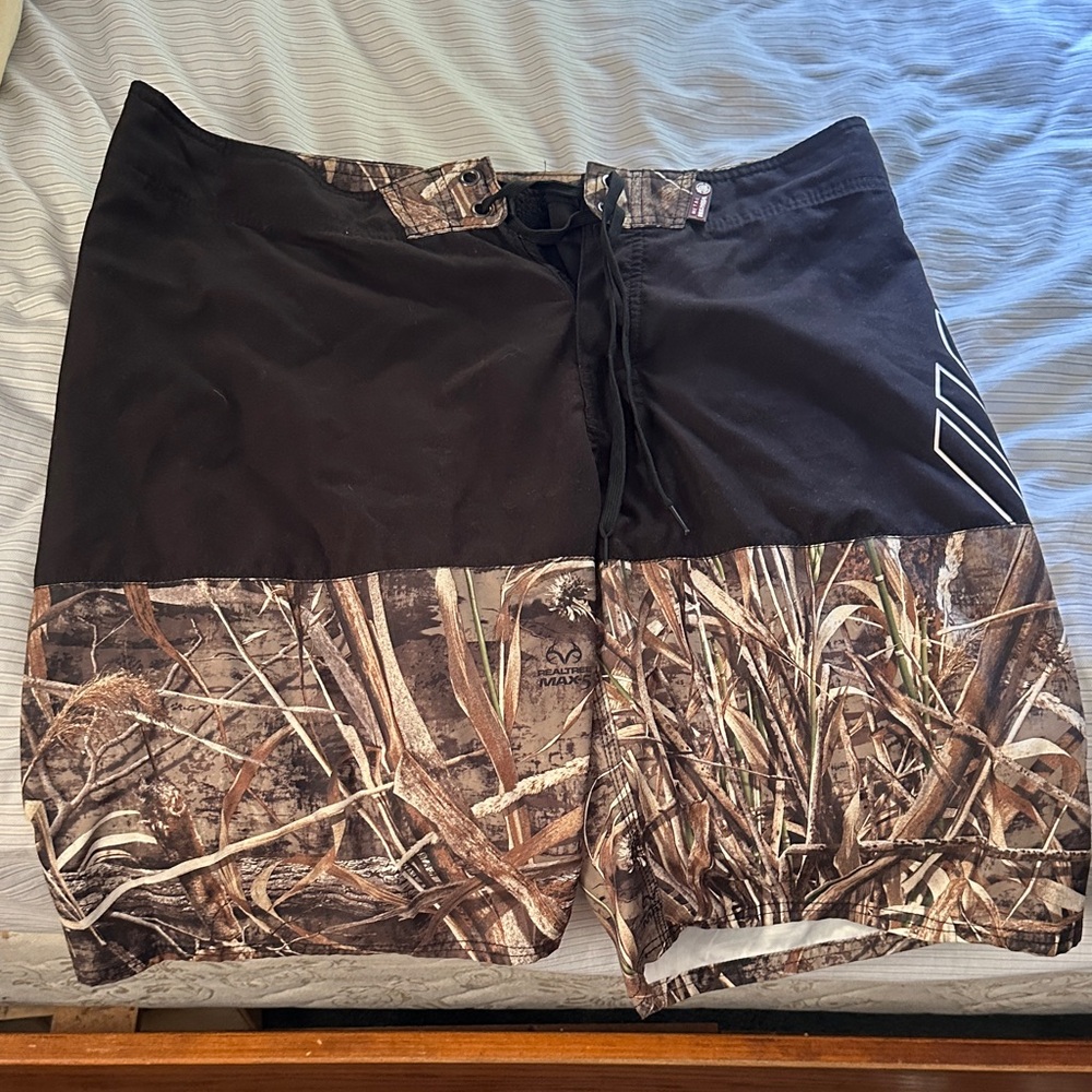 Camo and Black Board Shorts